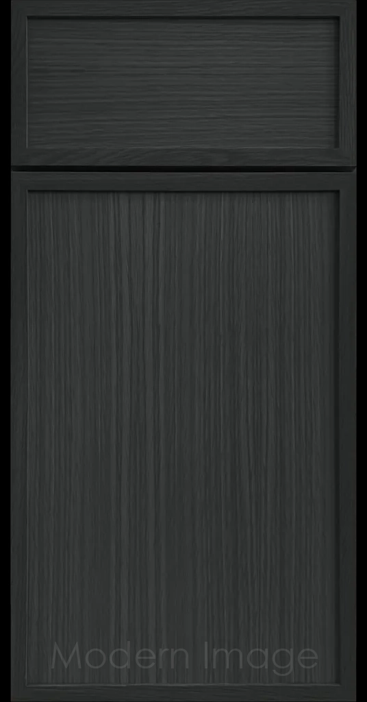 Night Sky Stain Arcadia shaker-style cabinet door, featuring slim stile & rail surrounding a flat center panel